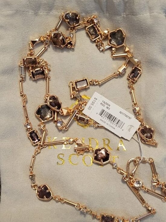 Kendra Scott Jewelry - Kendra Scott Rose Gold Yazmin Sable Mica Stone Long Necklace